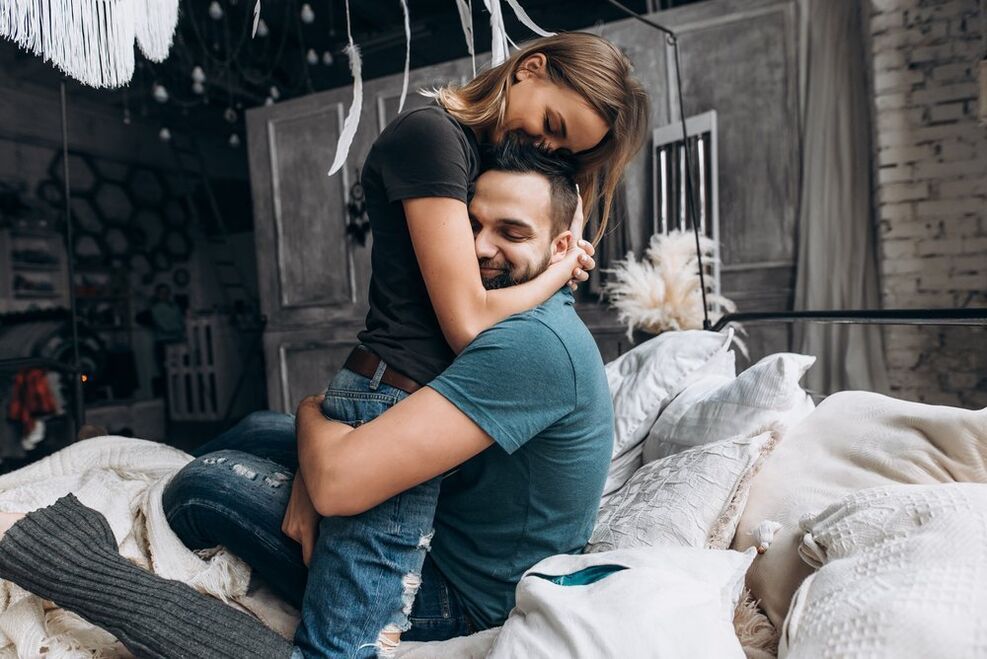woman hugging a man who has increased potency